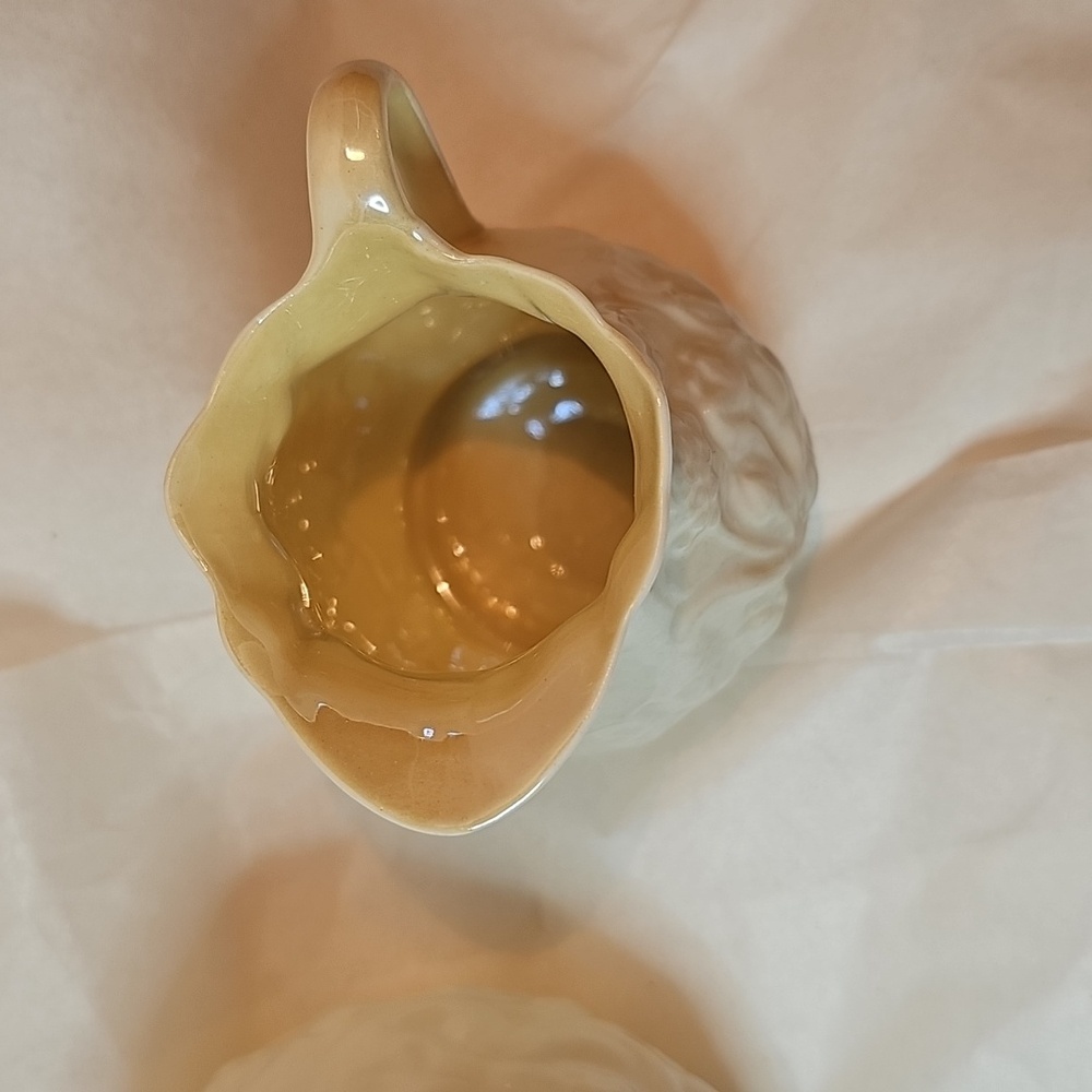 Vintage  Belleek LOTUS FLOWER Creamer & Sugar 3rd Black Mark 1926-1946 - Picture 3 of 5